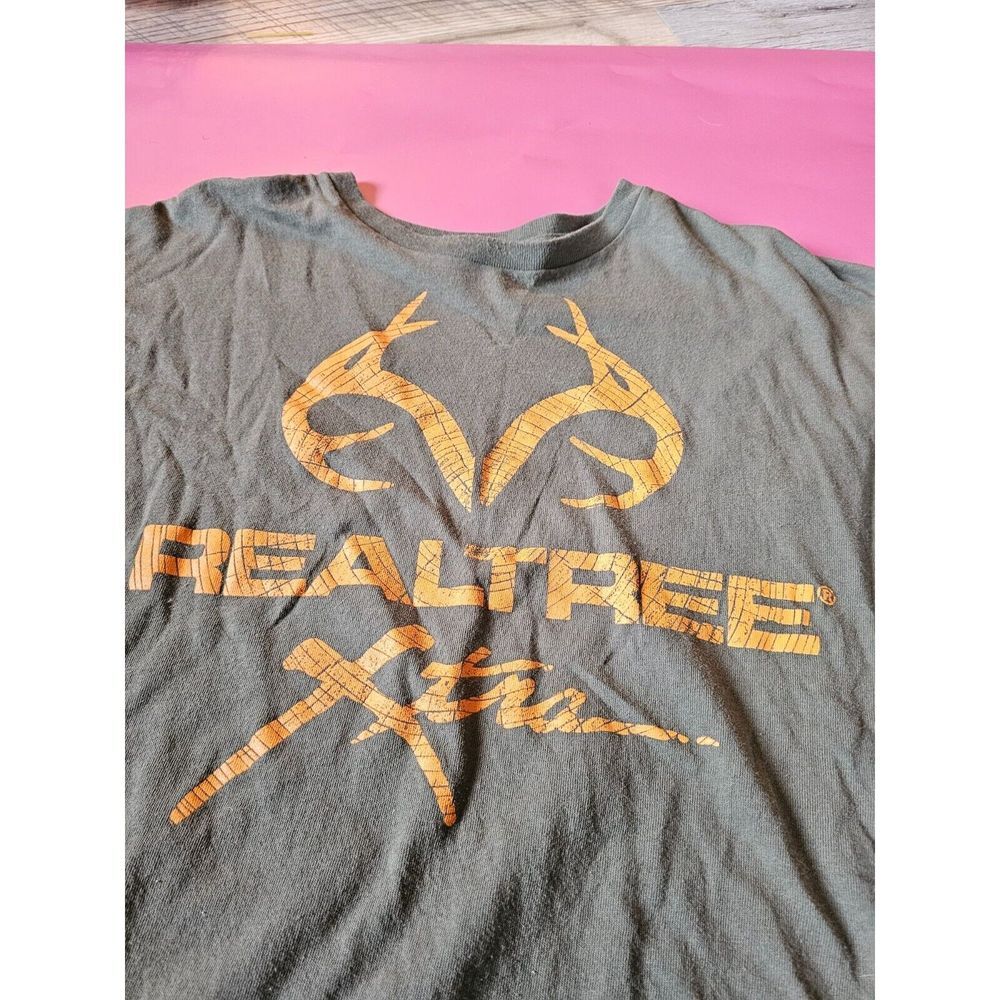 RealTree tan color‎ tee with yellow graphics  size 2xl